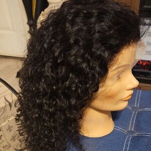 Gorgeous 20" Natural Black Jeri Curl Wig - 100% Human Hair - New!